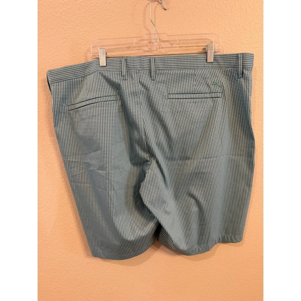 Tommy Bahama Mens Plaid Golf Shorts Size 44 Blue Gingham Stretch Waistband
